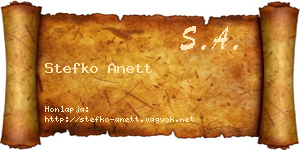 Stefko Anett névjegykártya